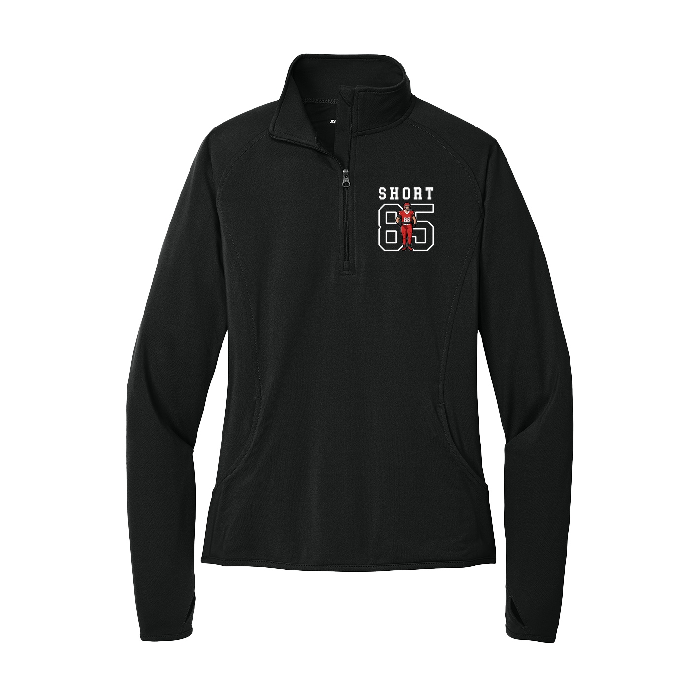 Women's Q-Zip Pullover — Shirsey in Black
