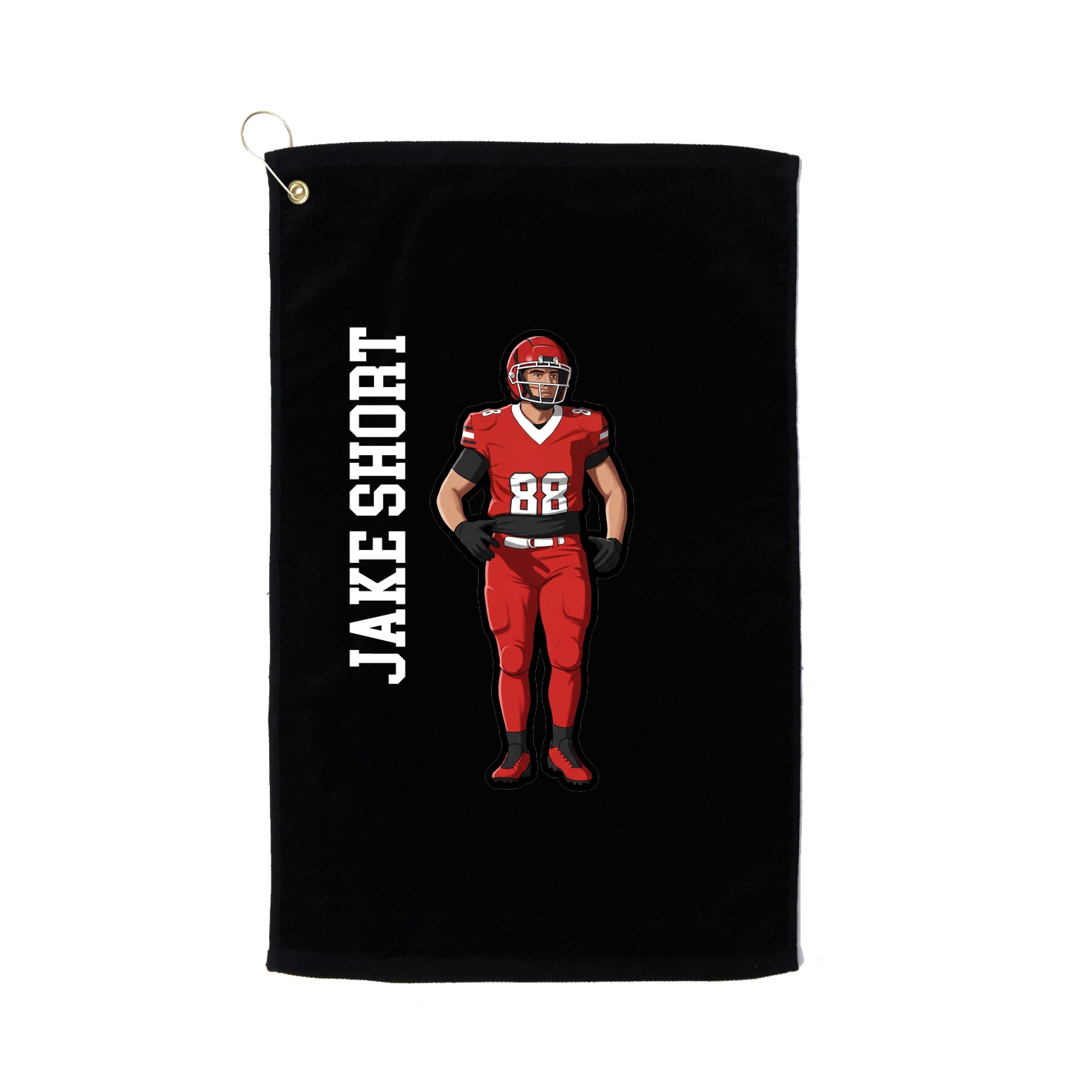 Golf Towel — Name Vertical in Black