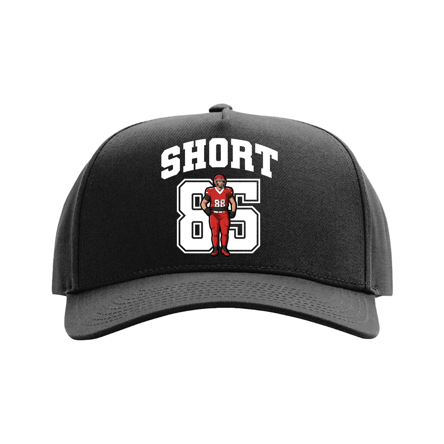 Full Fabric Five-Panel Champ Cap — Number in Black