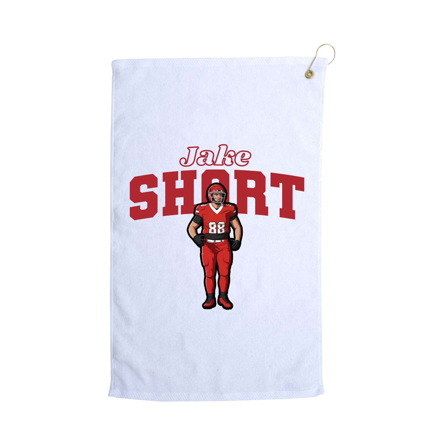Golf Towel — Name Arch in White