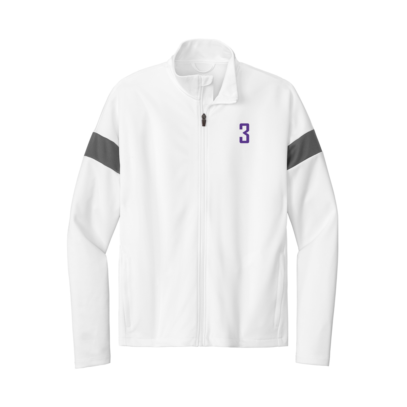 Team Travel Full-Zip Jacket — Front Shirsy in White/Grey