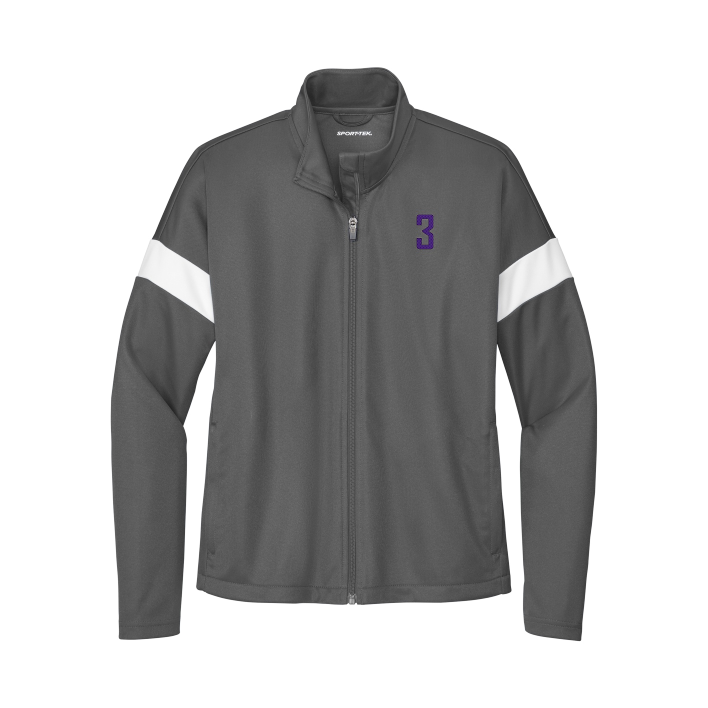 Womens Team Travel Full-Zip Jacket — Front Shirsy in Gray/White