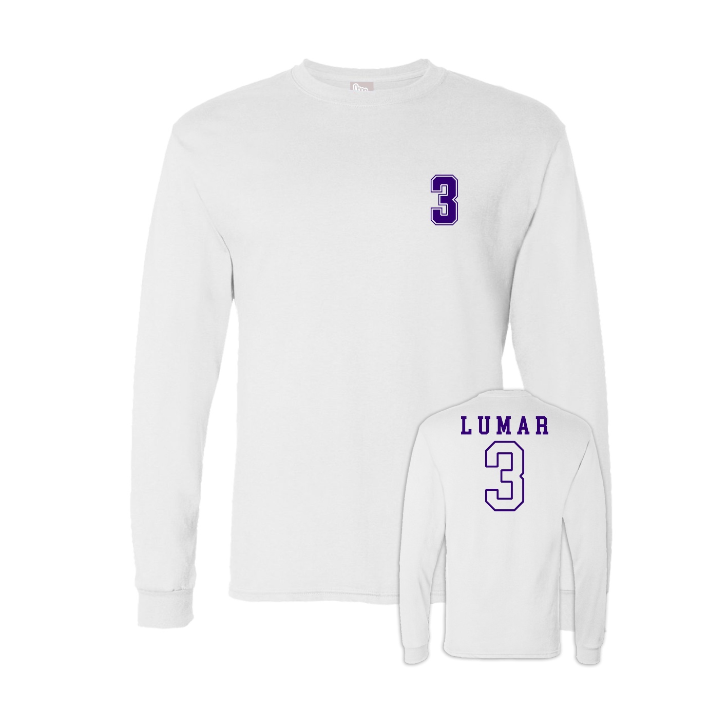 Long Sleeve Tee — Chest Back in White