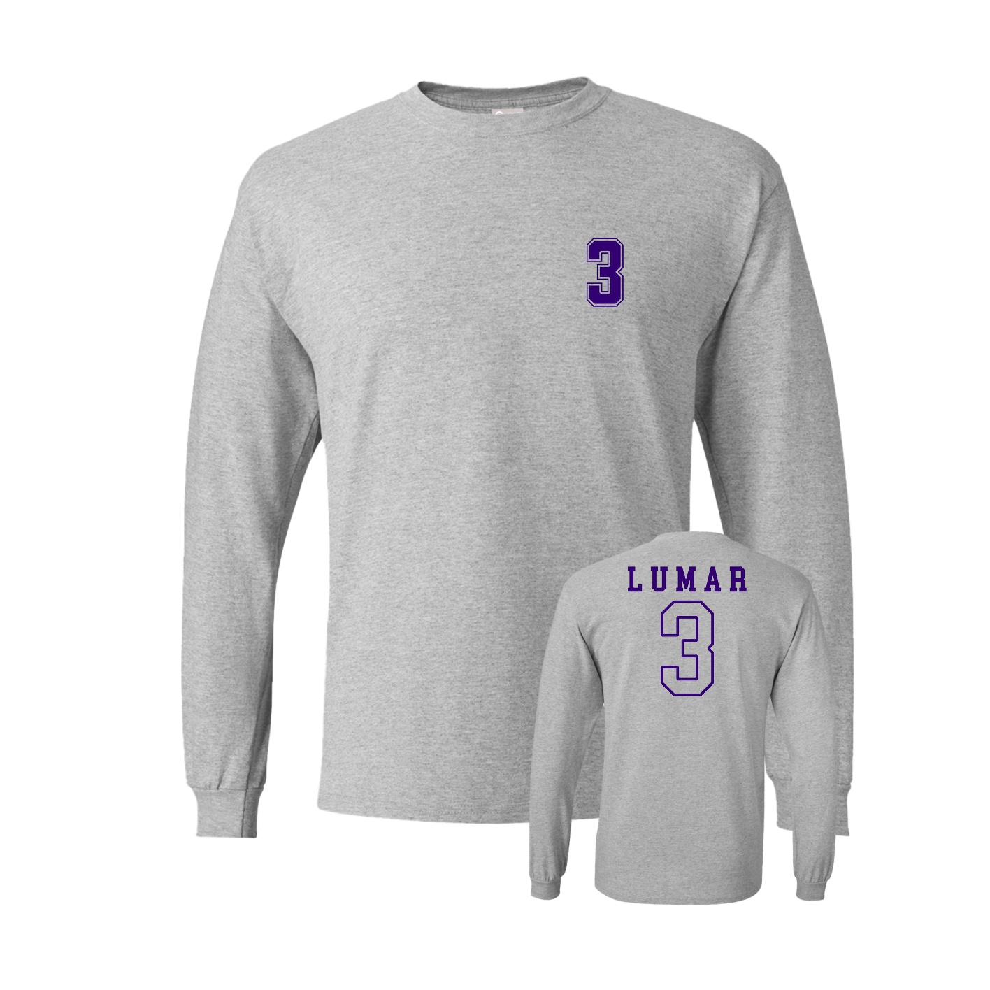 Long Sleeve Tee — Chest Back in Grey