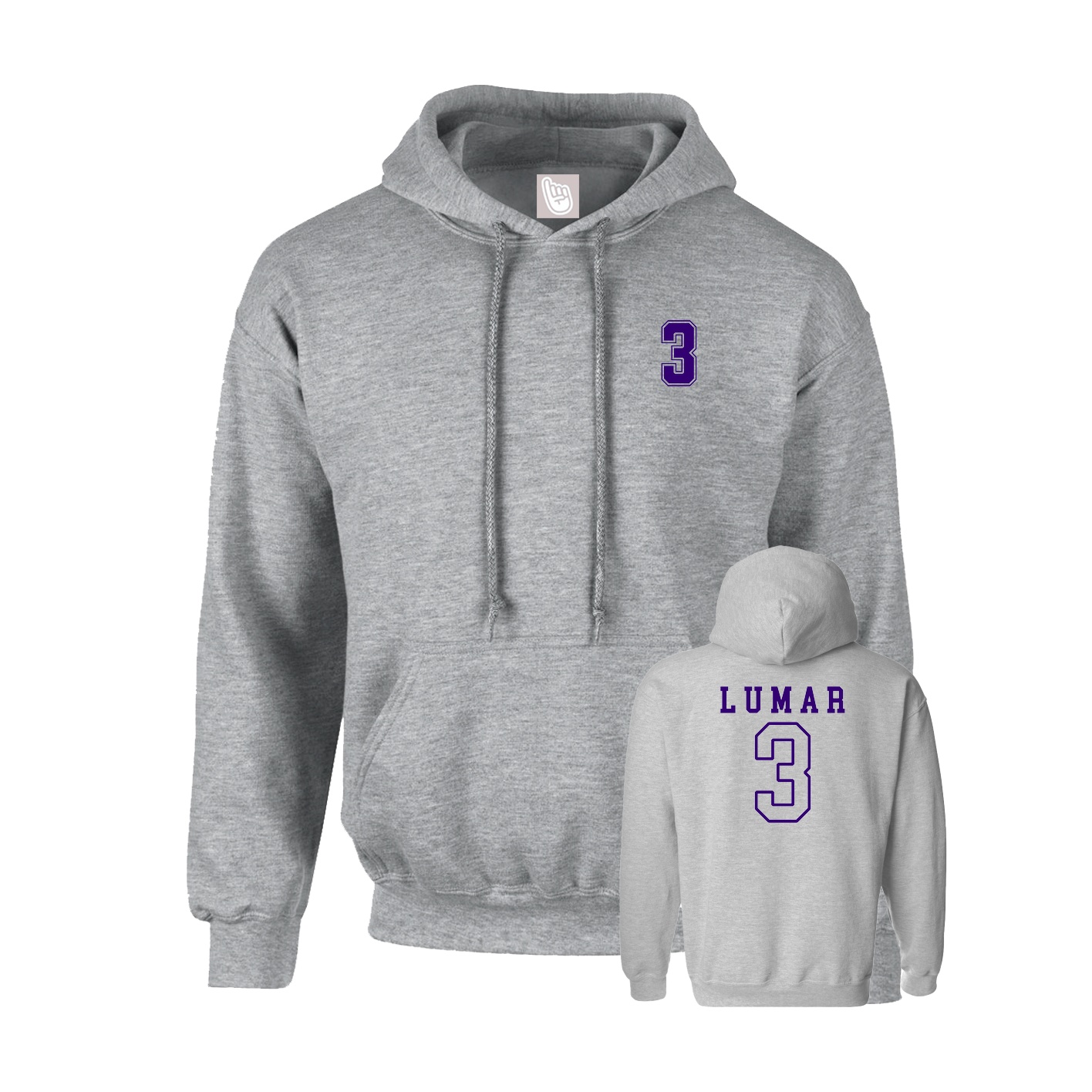 Hoodie — Chest Back in Grey