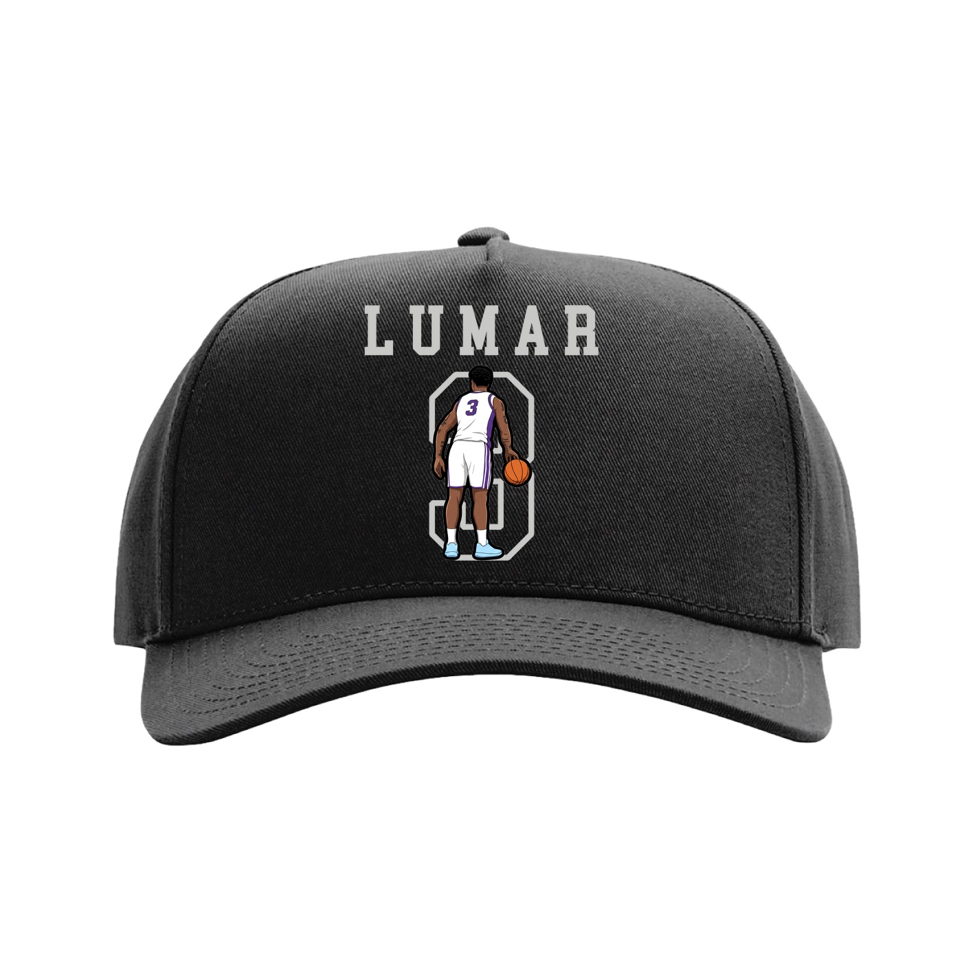 Full Fabric Five-Panel Champ Cap — Shirsey in Black