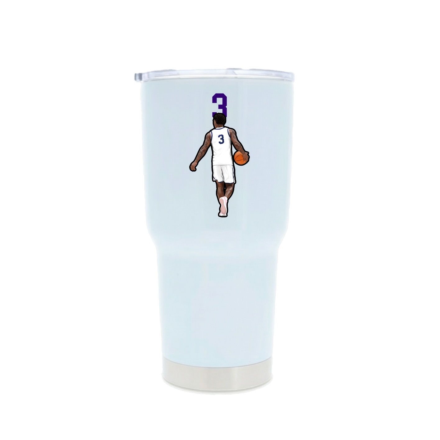 30oz Stainless Steel Tumbler — Number Top in White