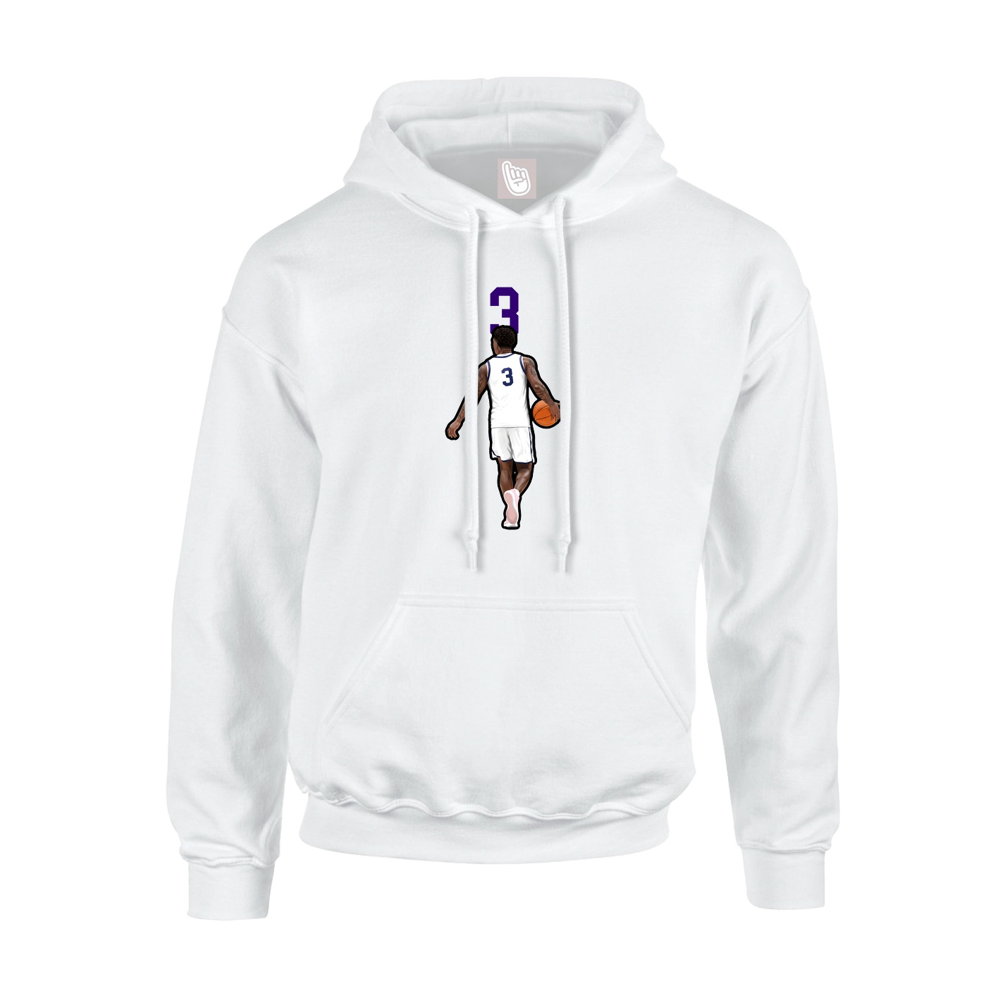 Youth Hoodie — Number Top in White