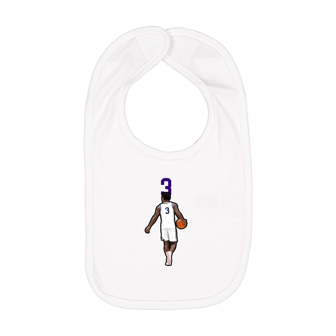 Infant Bib — Number Top in White