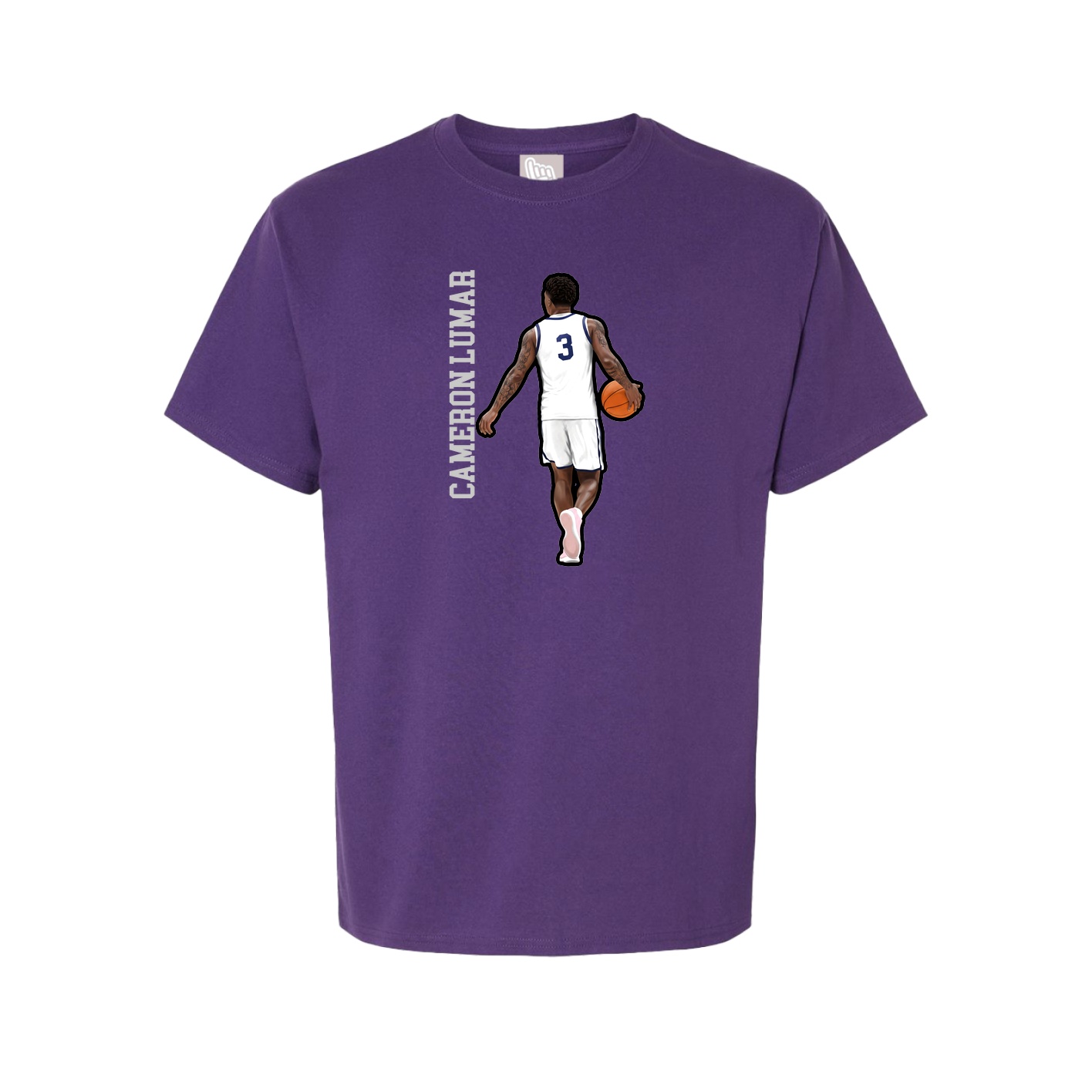 Tee — Name Vertical in Purple