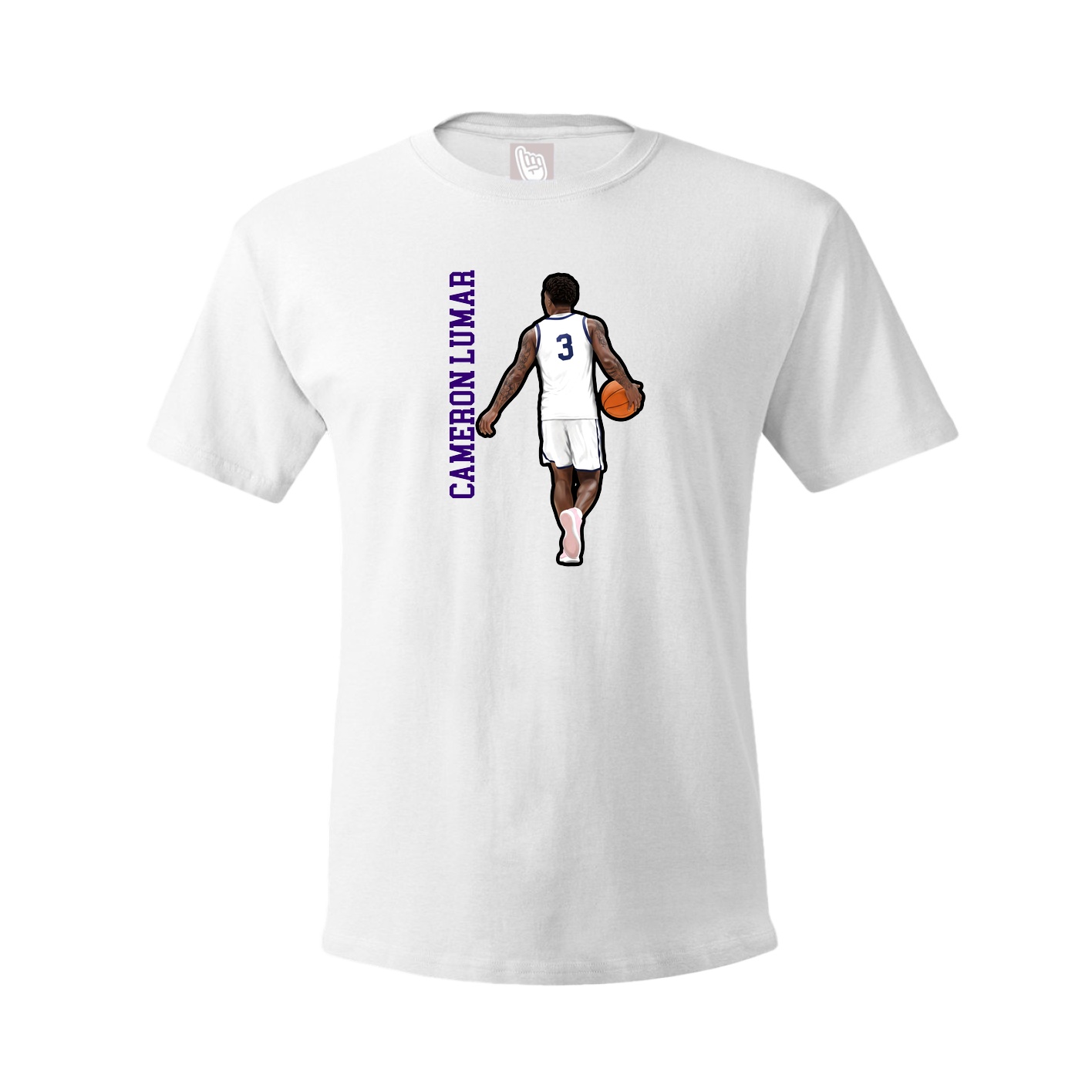 Youth Tee — Name Vertical in White