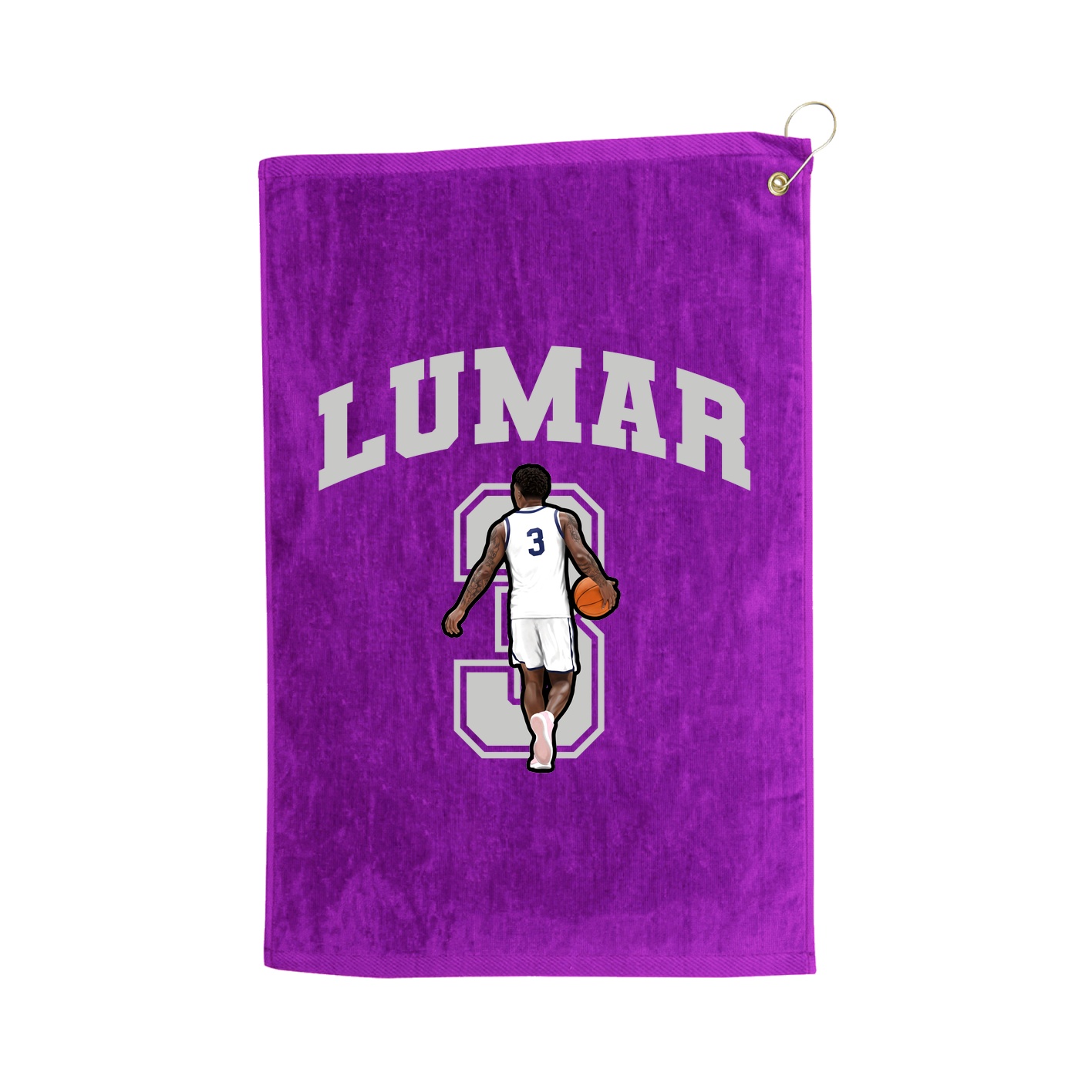 Golf Towel — Number in Purple