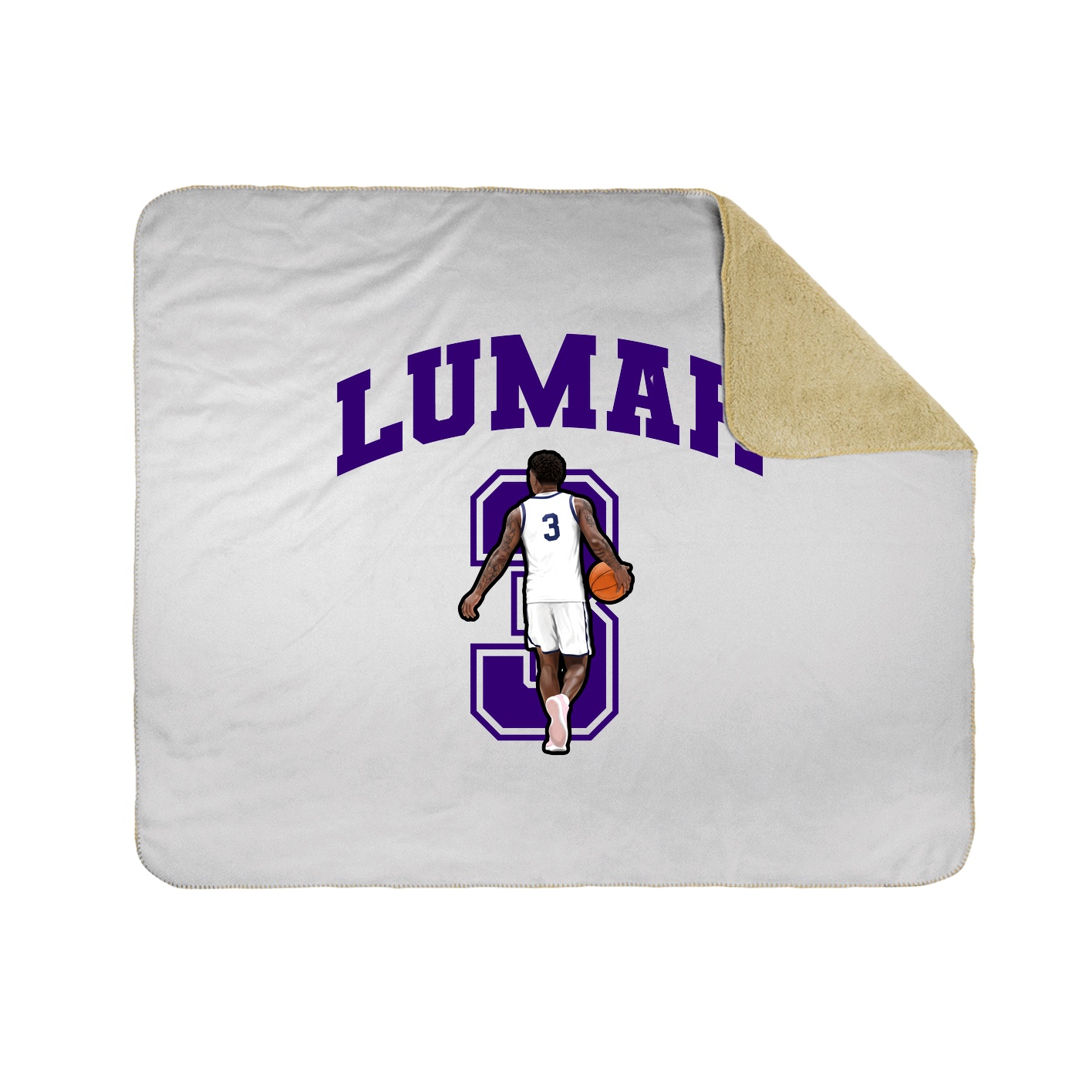 Throw Blanket — Number in White