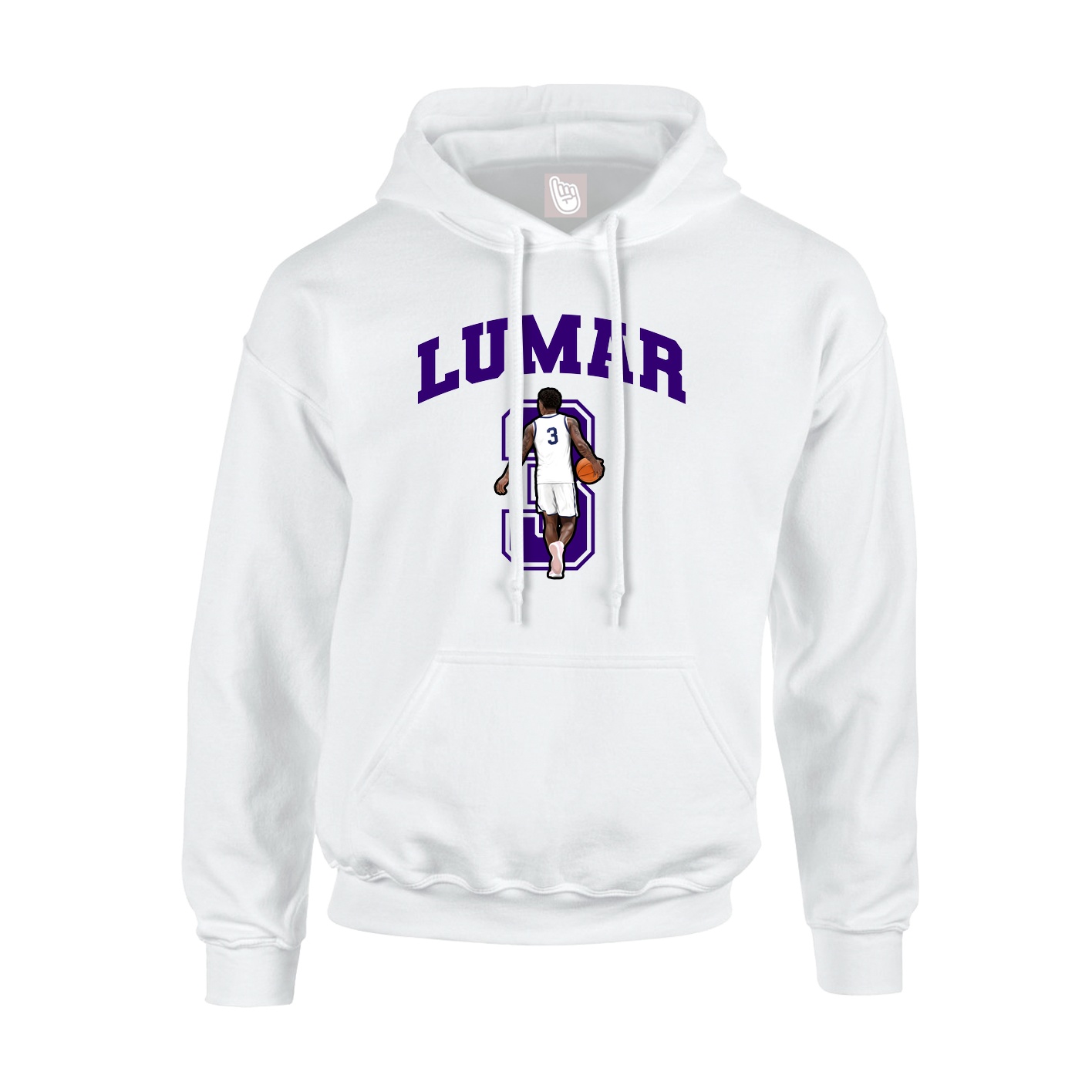 Hoodie — Number in White
