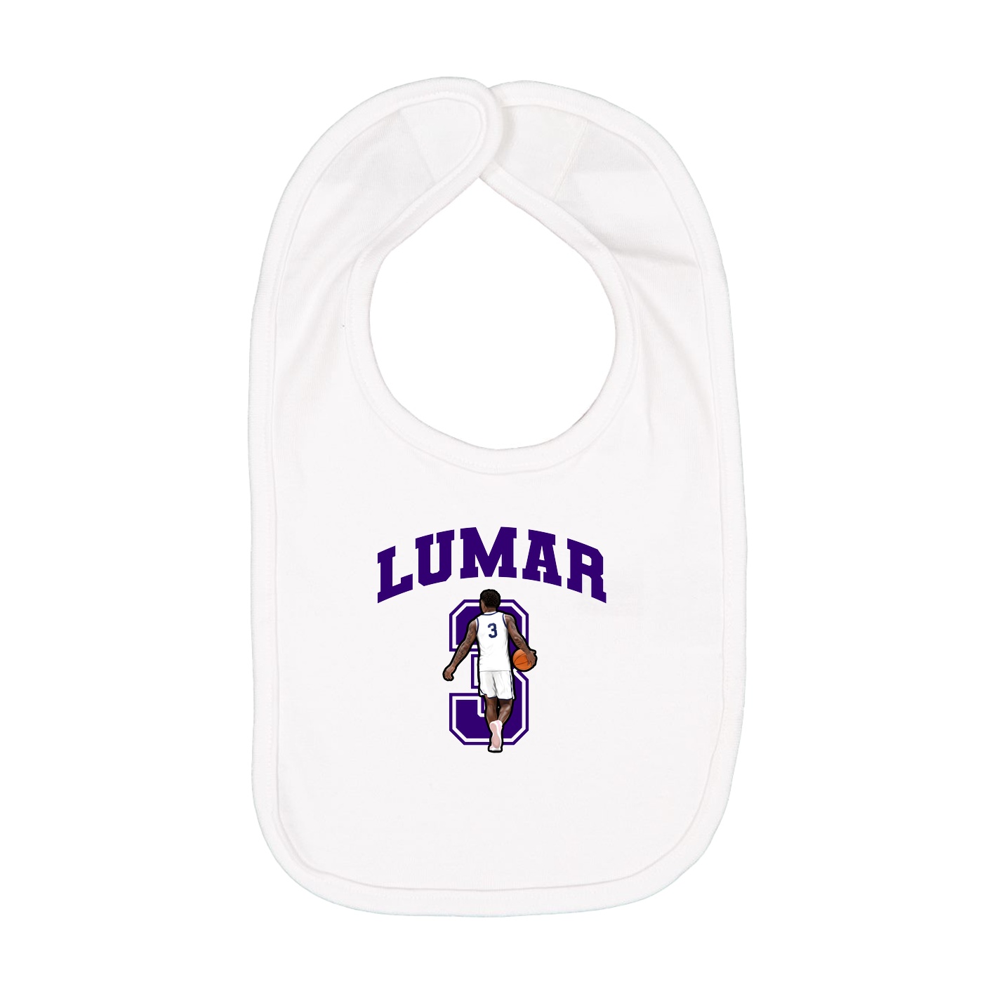 Infant Bib — Number in White