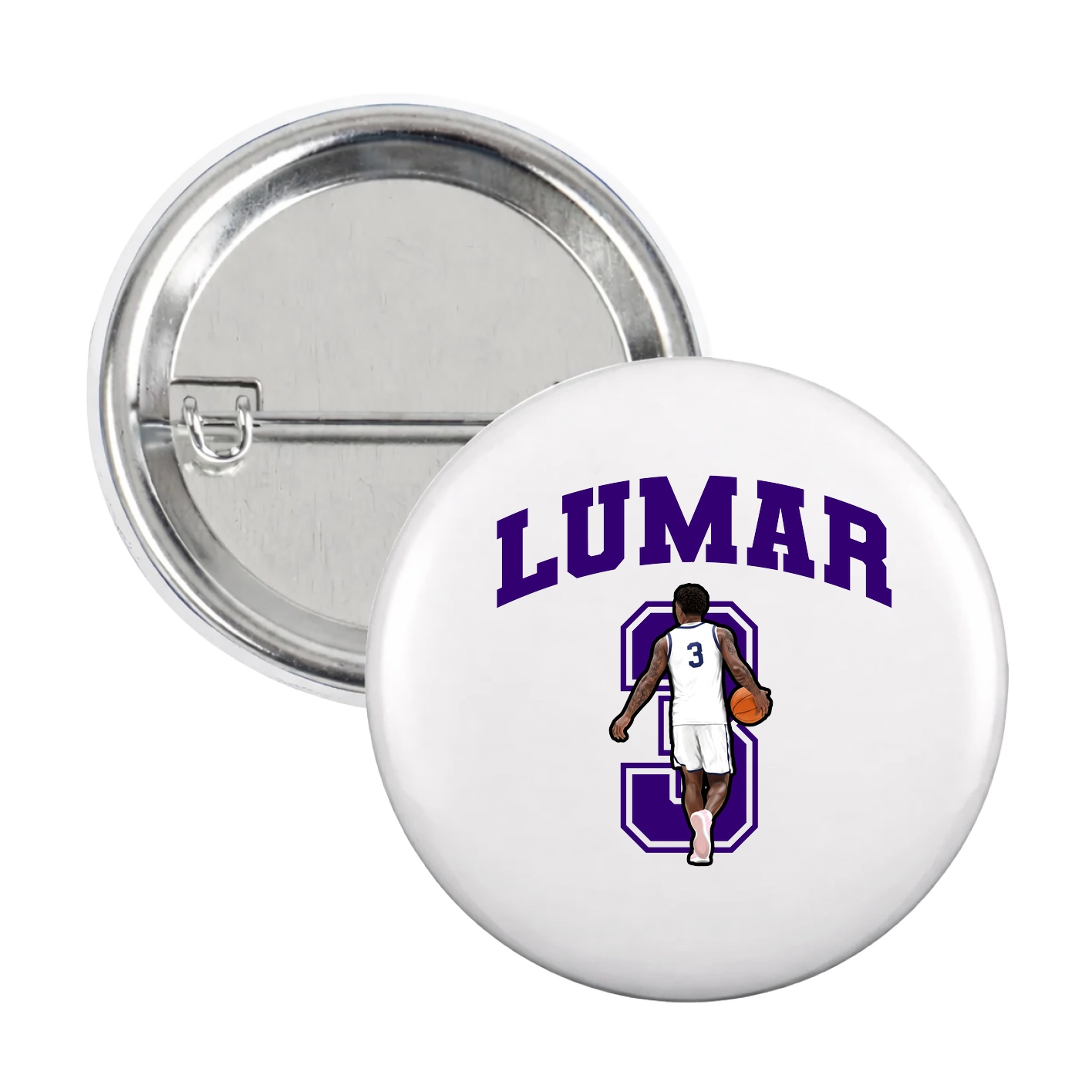 Game Day Button — Number in White