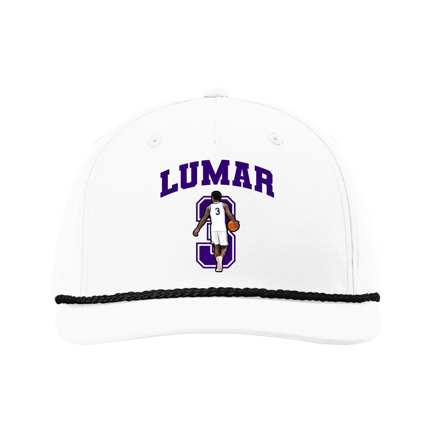 Five-Panel Classic Rope Cap — Number in White