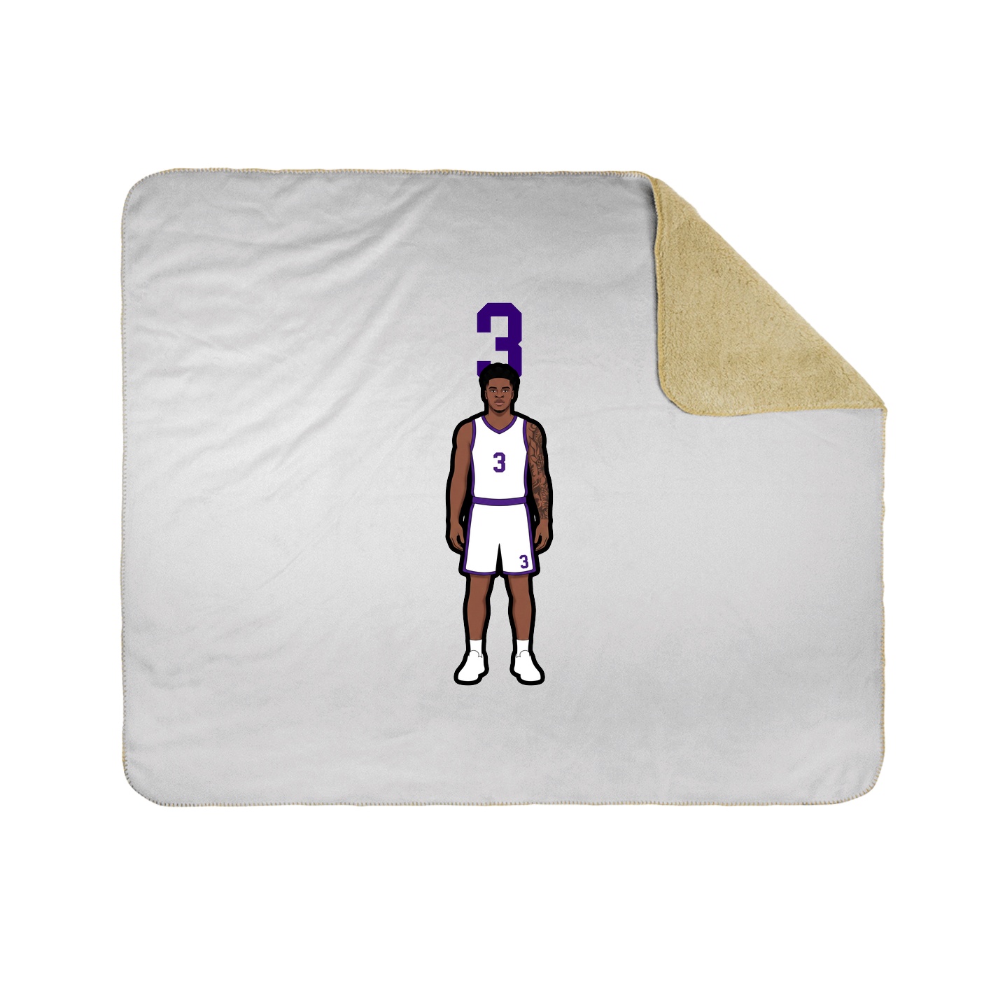 Throw Blanket — Number Top in White