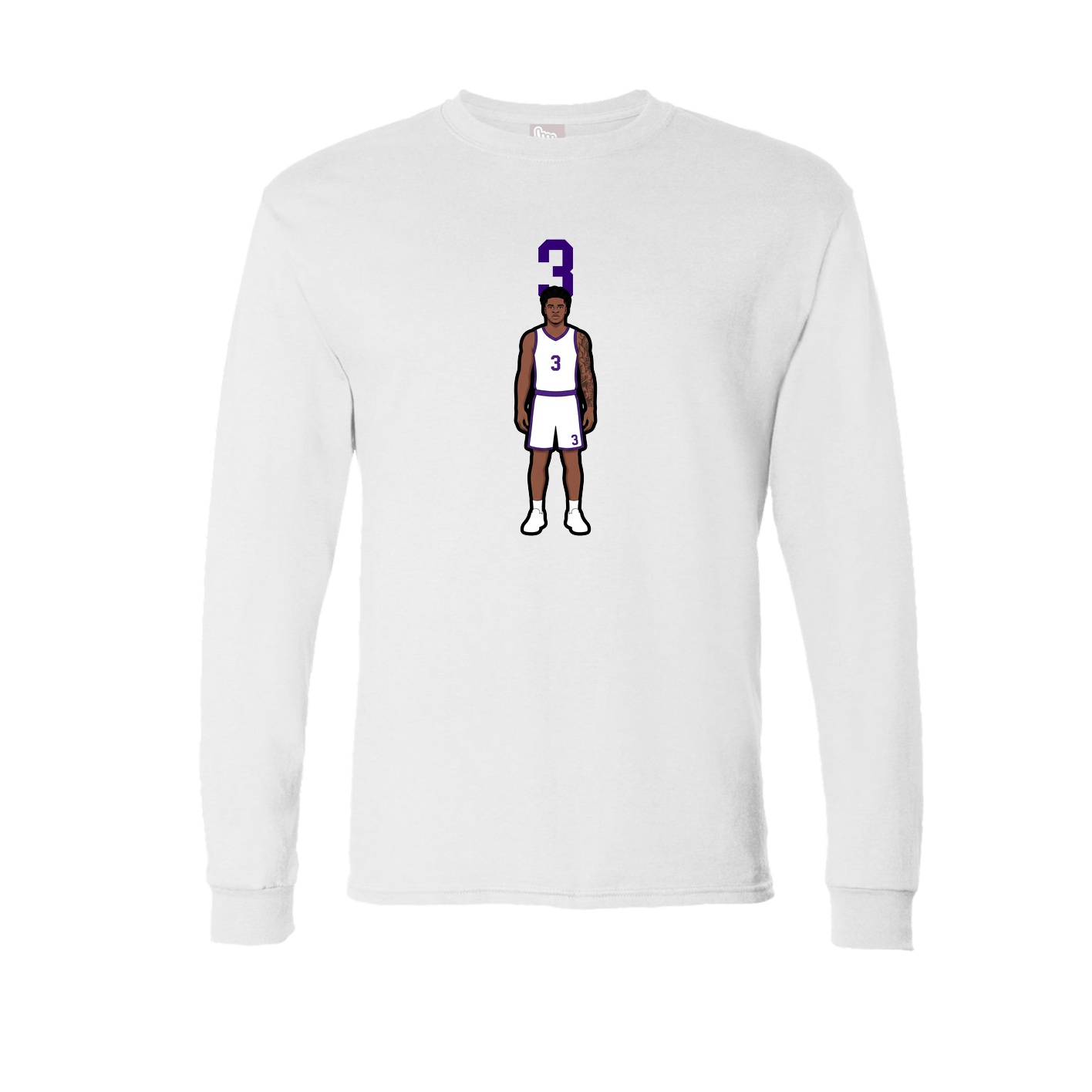 Long Sleeve Tee — Number Top in White