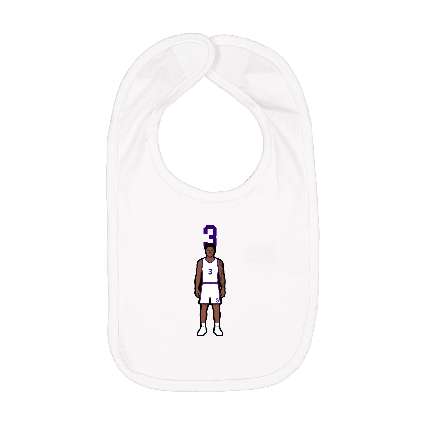 Infant Bib — Number Top in White