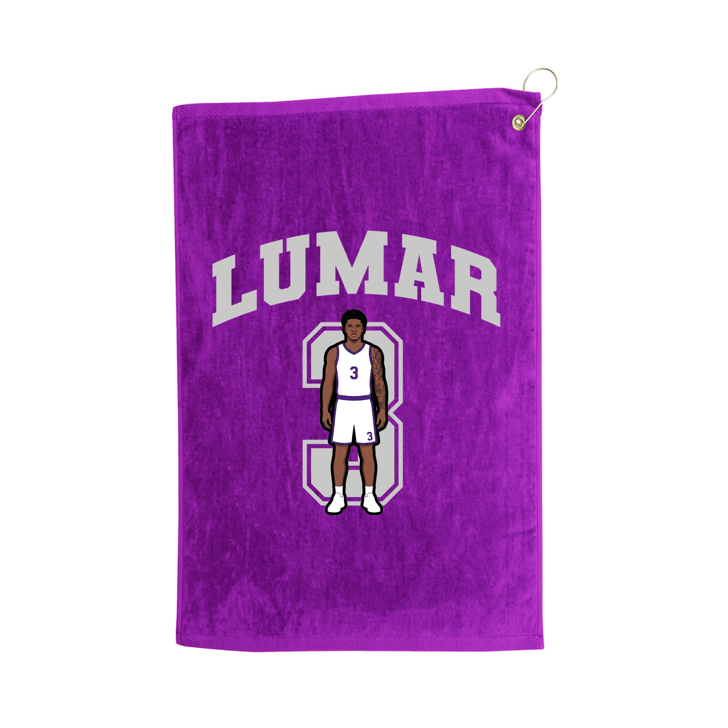 Golf Towel — Number in Purple