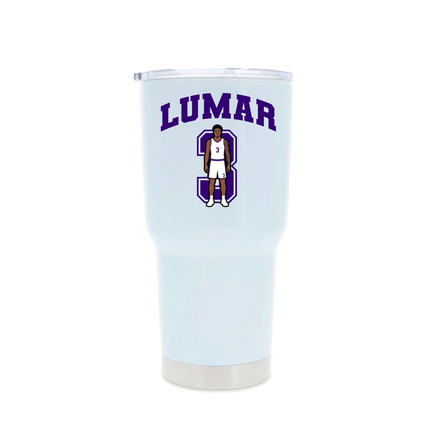 30oz Stainless Steel Tumbler — Number in White