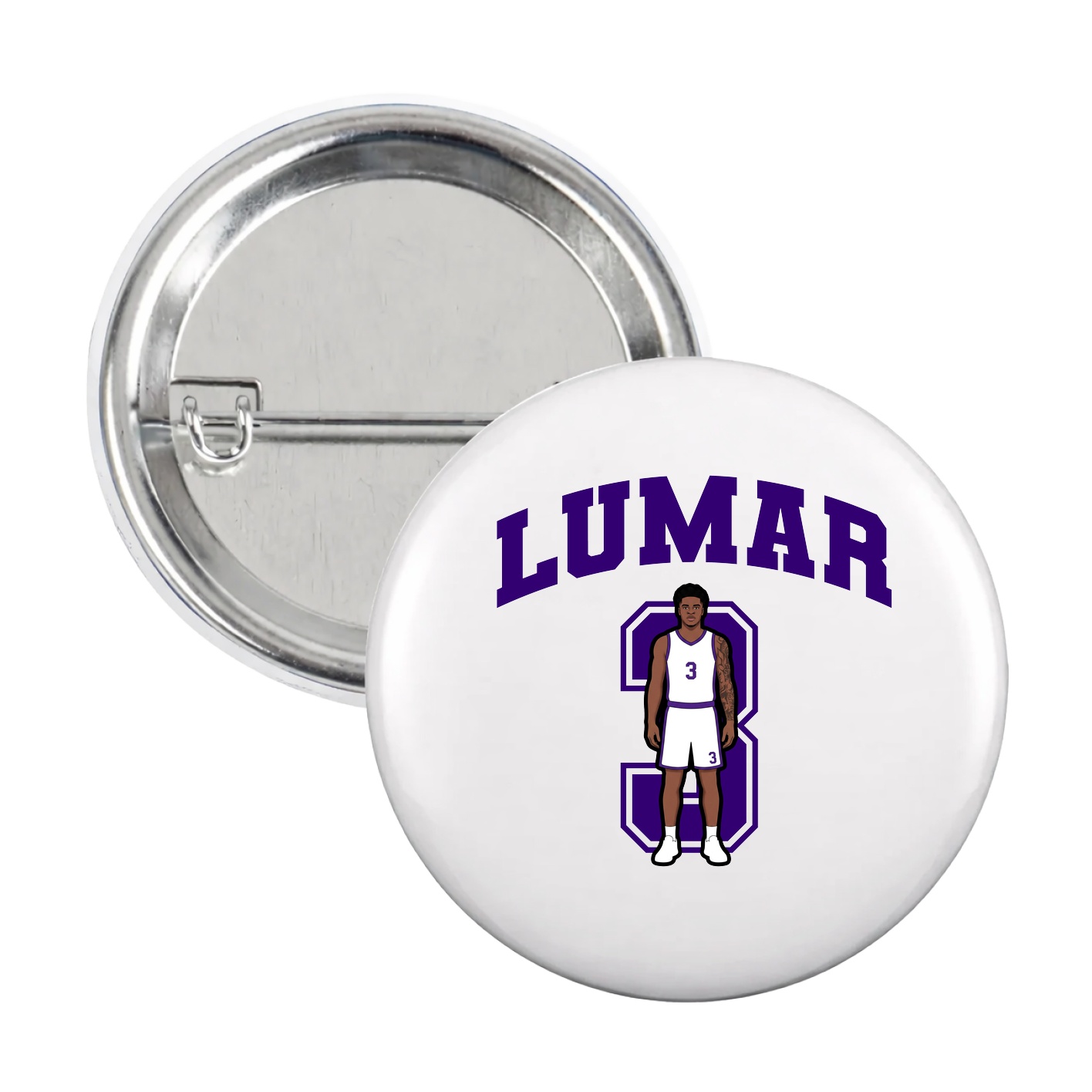 Game Day Button — Number in White