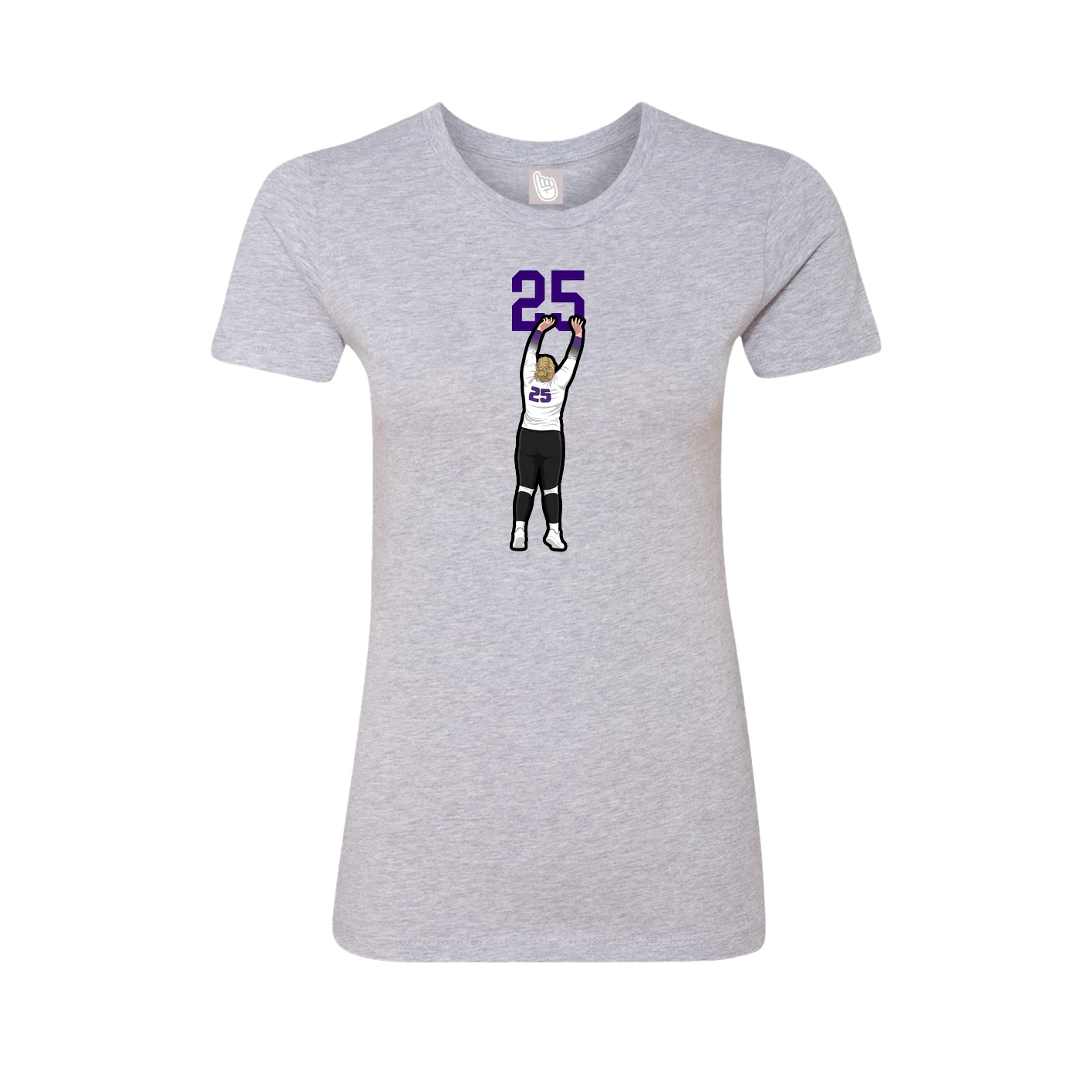 Fitted Women's Tee — Number Top in Grey