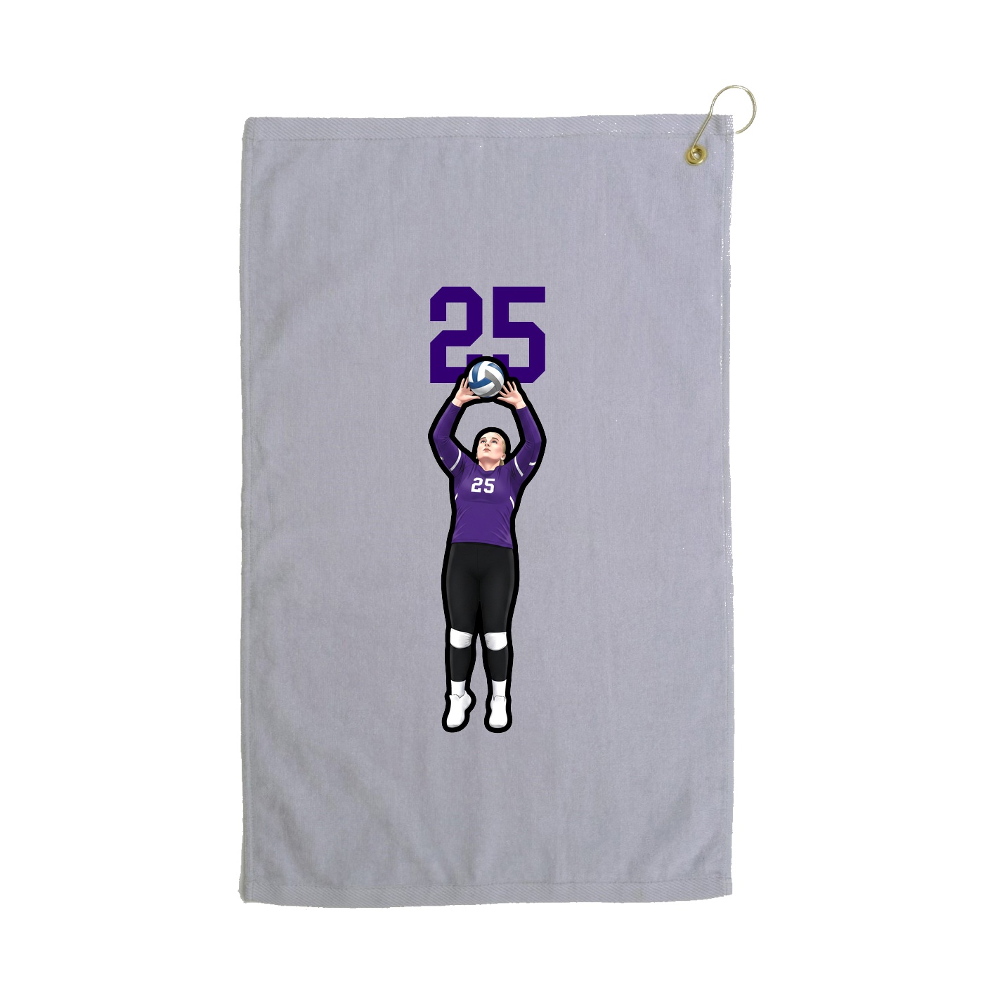 Golf Towel — Number Top in Grey