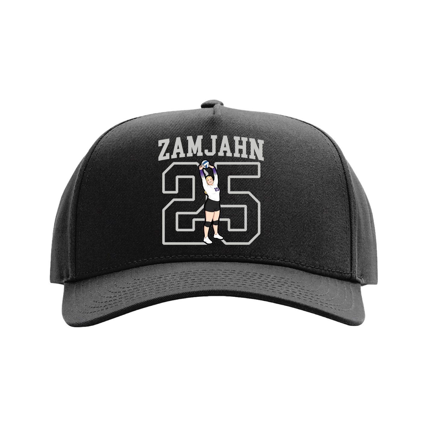 Full Fabric Five-Panel Champ Cap — Shirsey in Black