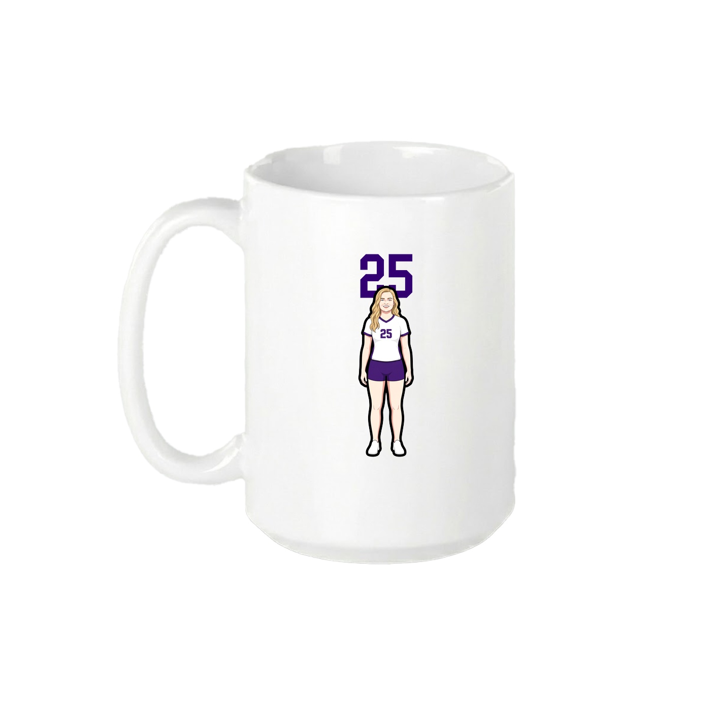 15oz Coffee Mug — Number Top in White