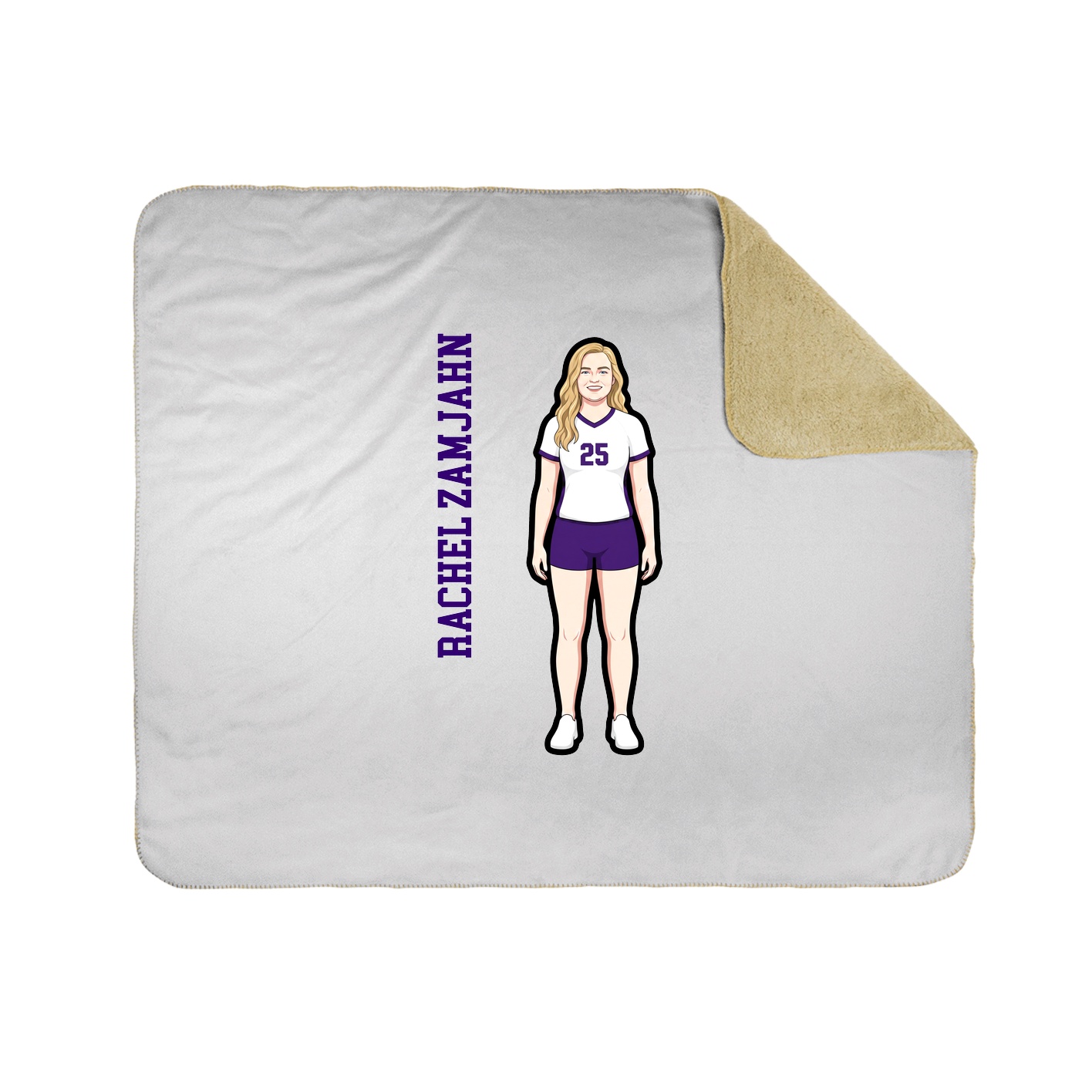 Throw Blanket — Name Vertical in White
