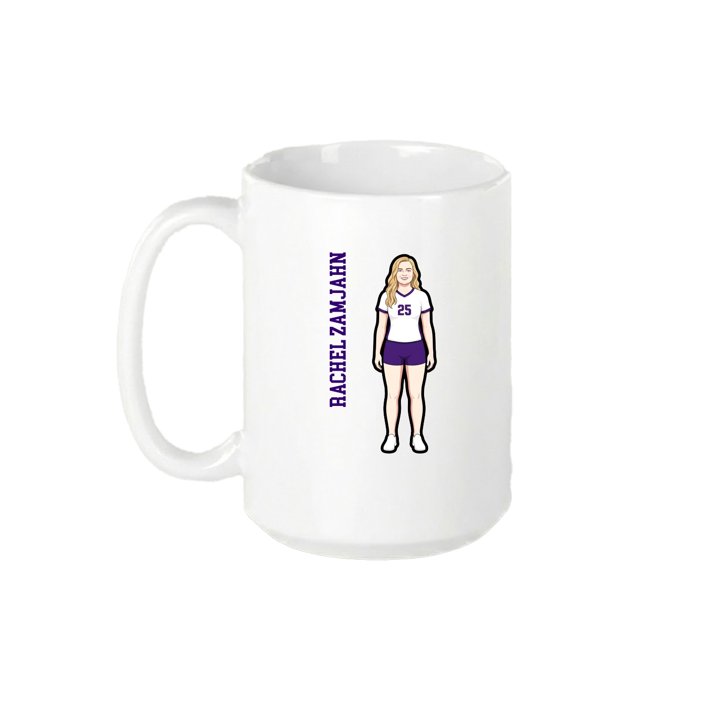 15oz Coffee Mug — Name Vertical in White