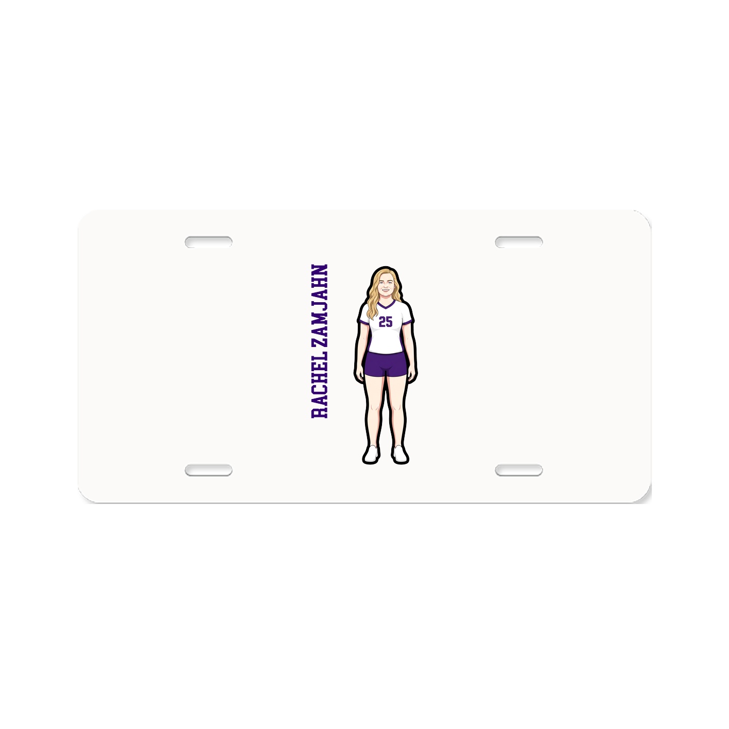 License Plate — Name Vertical in Classic