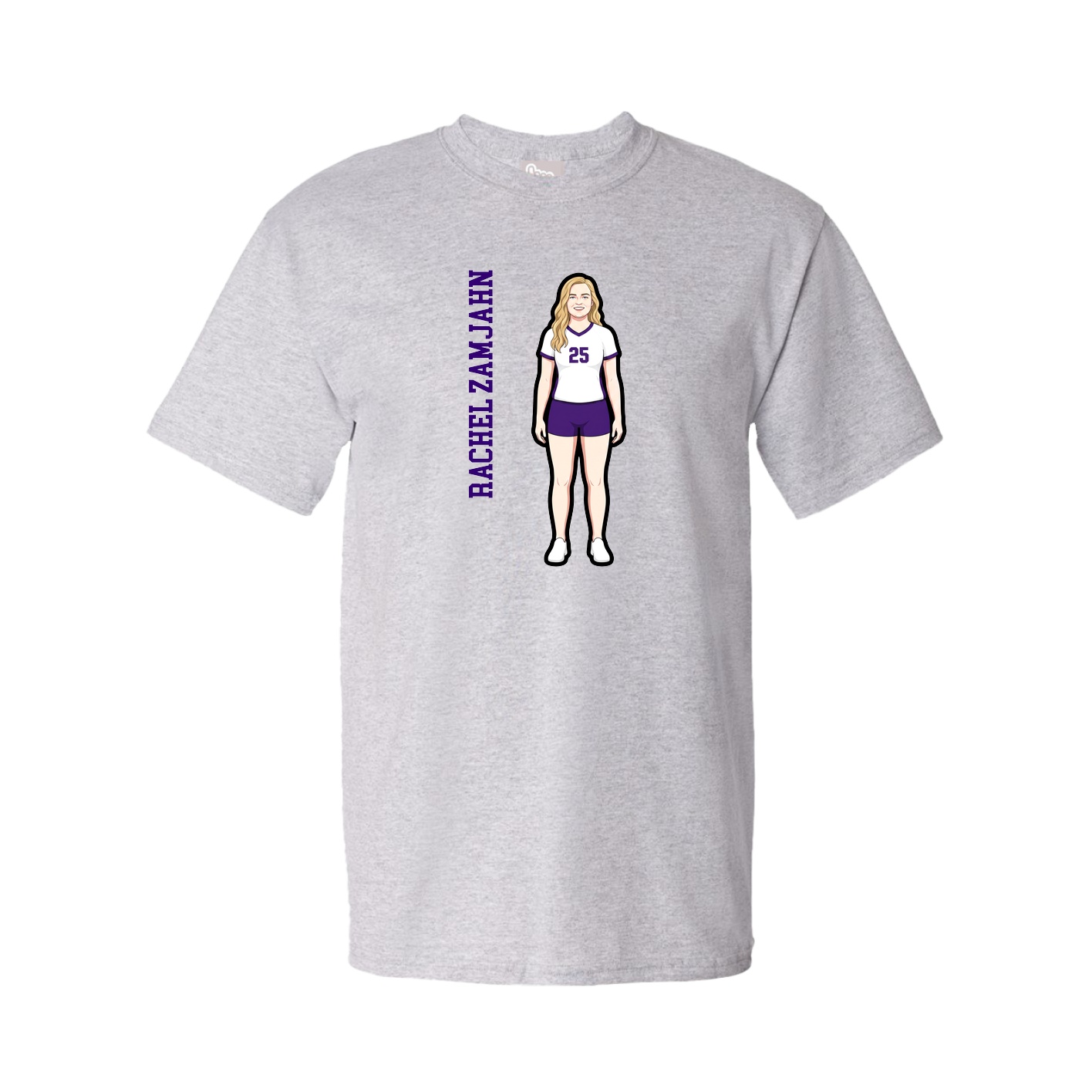 Youth Tee — Name Vertical in Grey