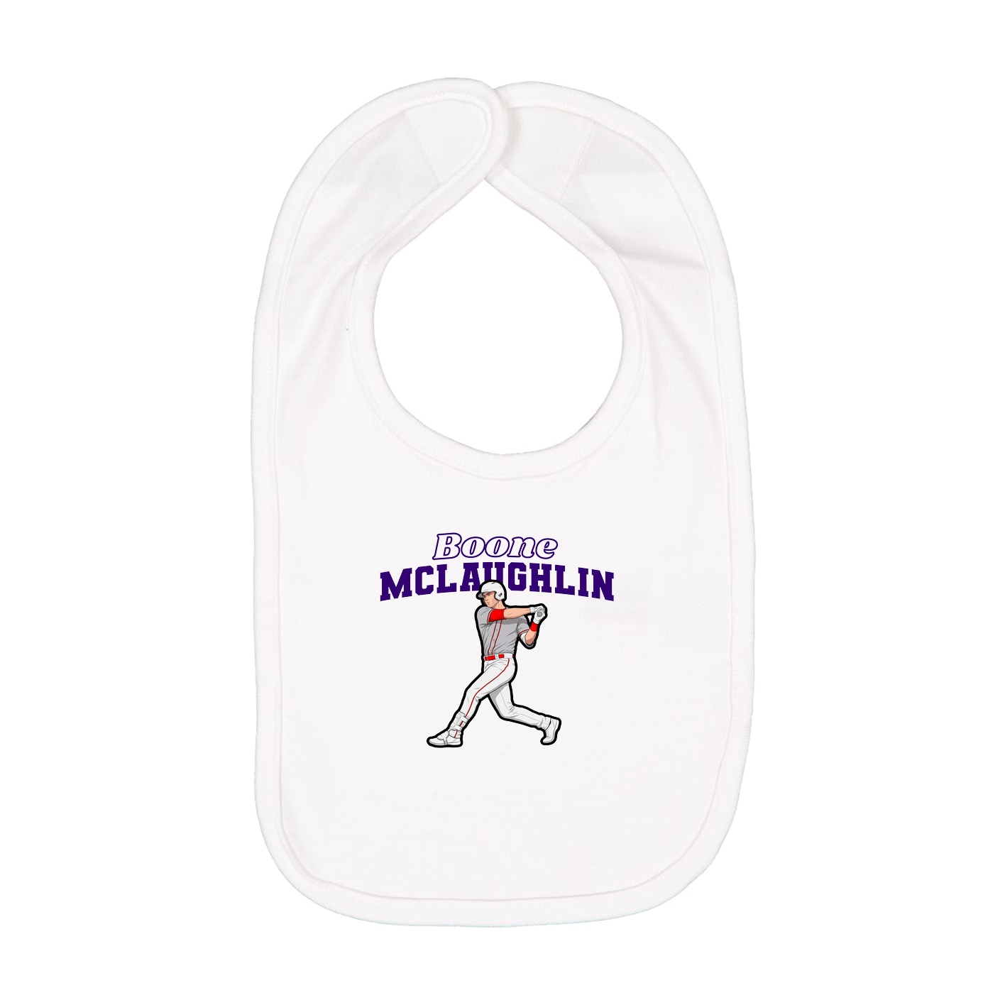 Infant Bib — Name Arch in White