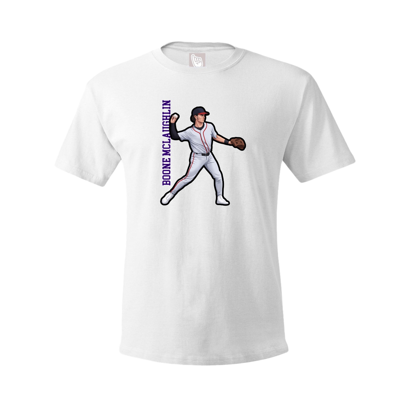 Tee — Name Vertical in White