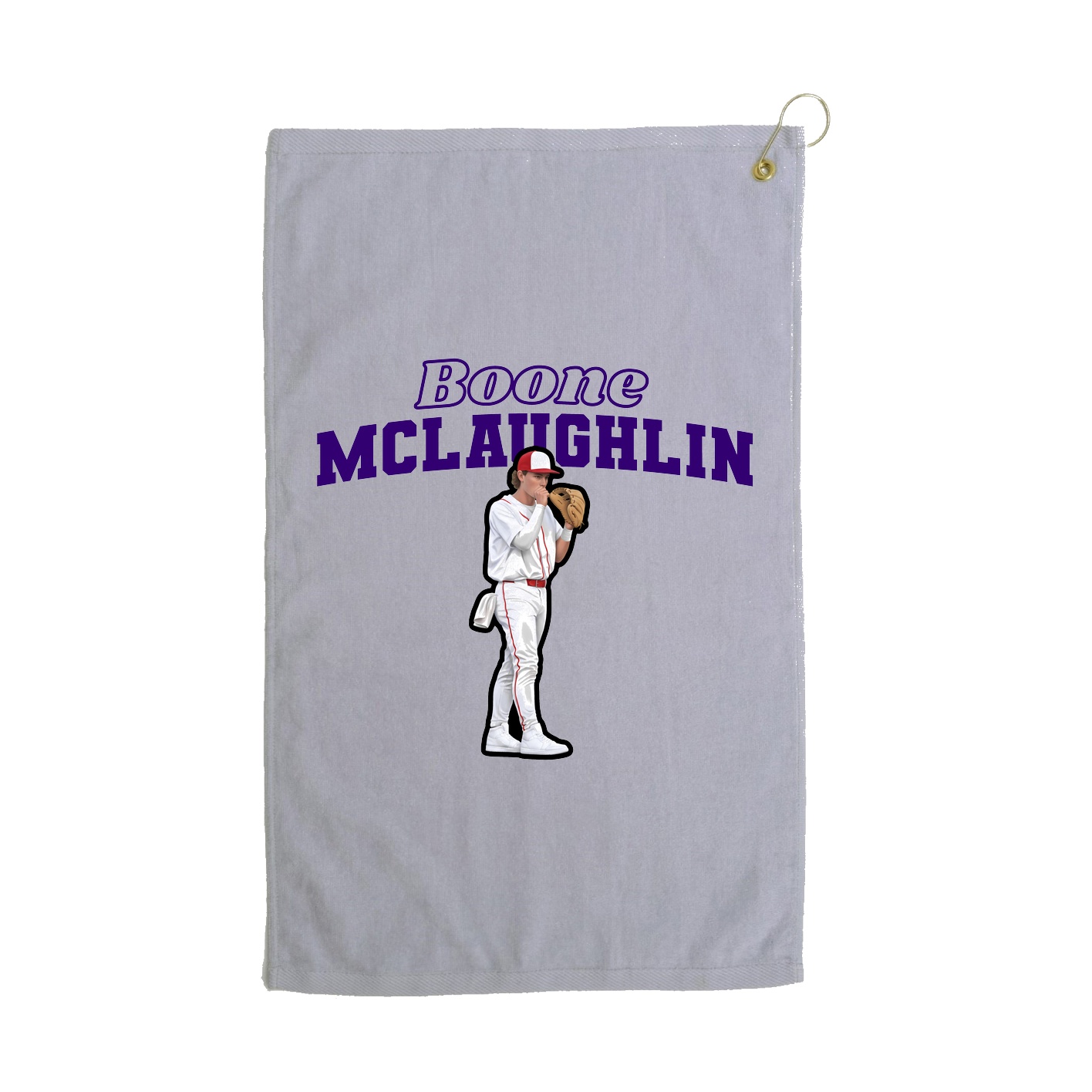 Golf Towel — Name Arch in Grey