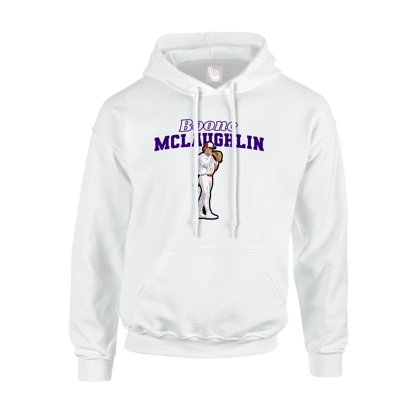 Hoodie — Name Arch in White