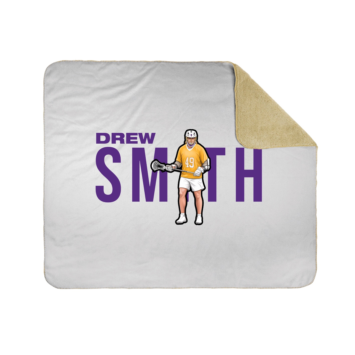 Throw Blanket — Player Name in White