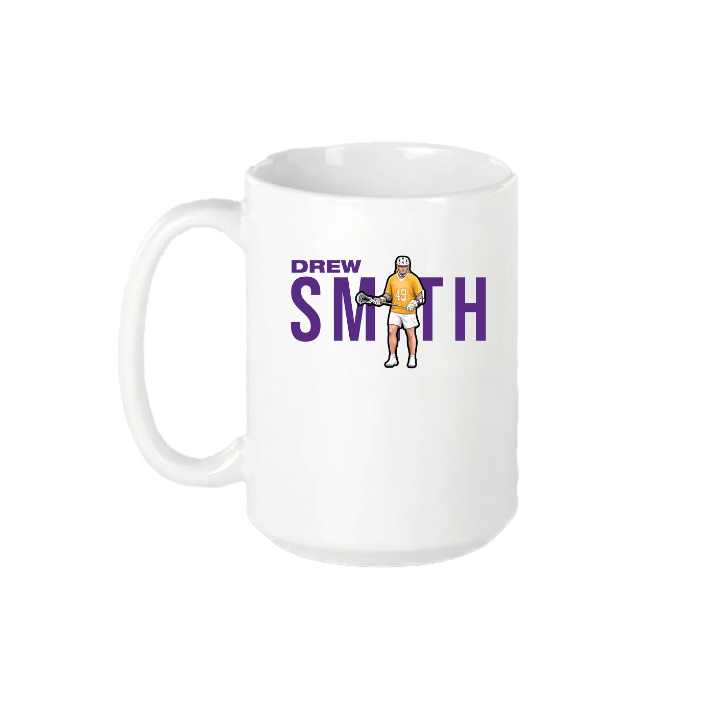 15oz Coffee Mug — Player Name in White