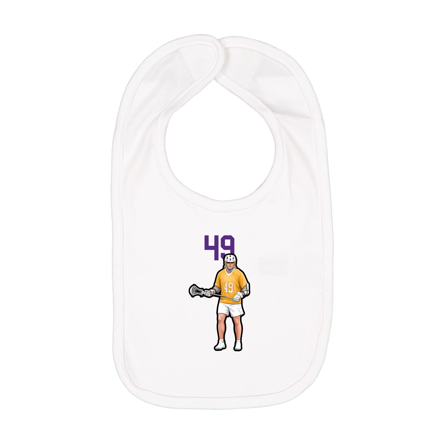 Infant Bib — Number Top in White