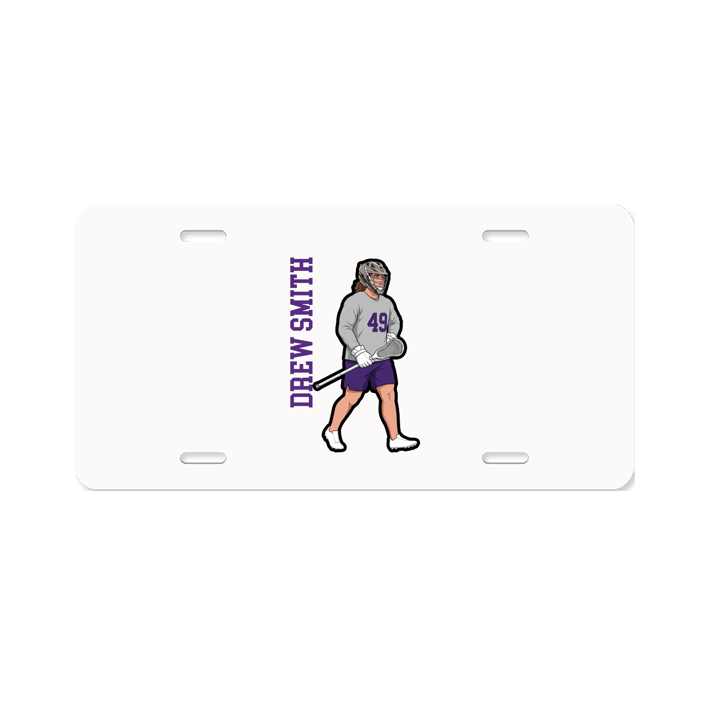 License Plate — Name Vertical in Classic