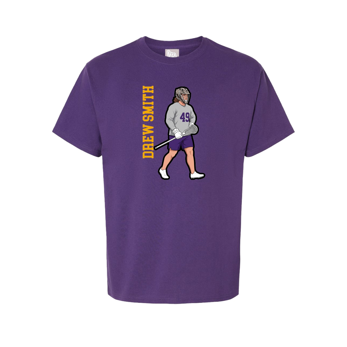 Youth Tee — Name Vertical in Purple