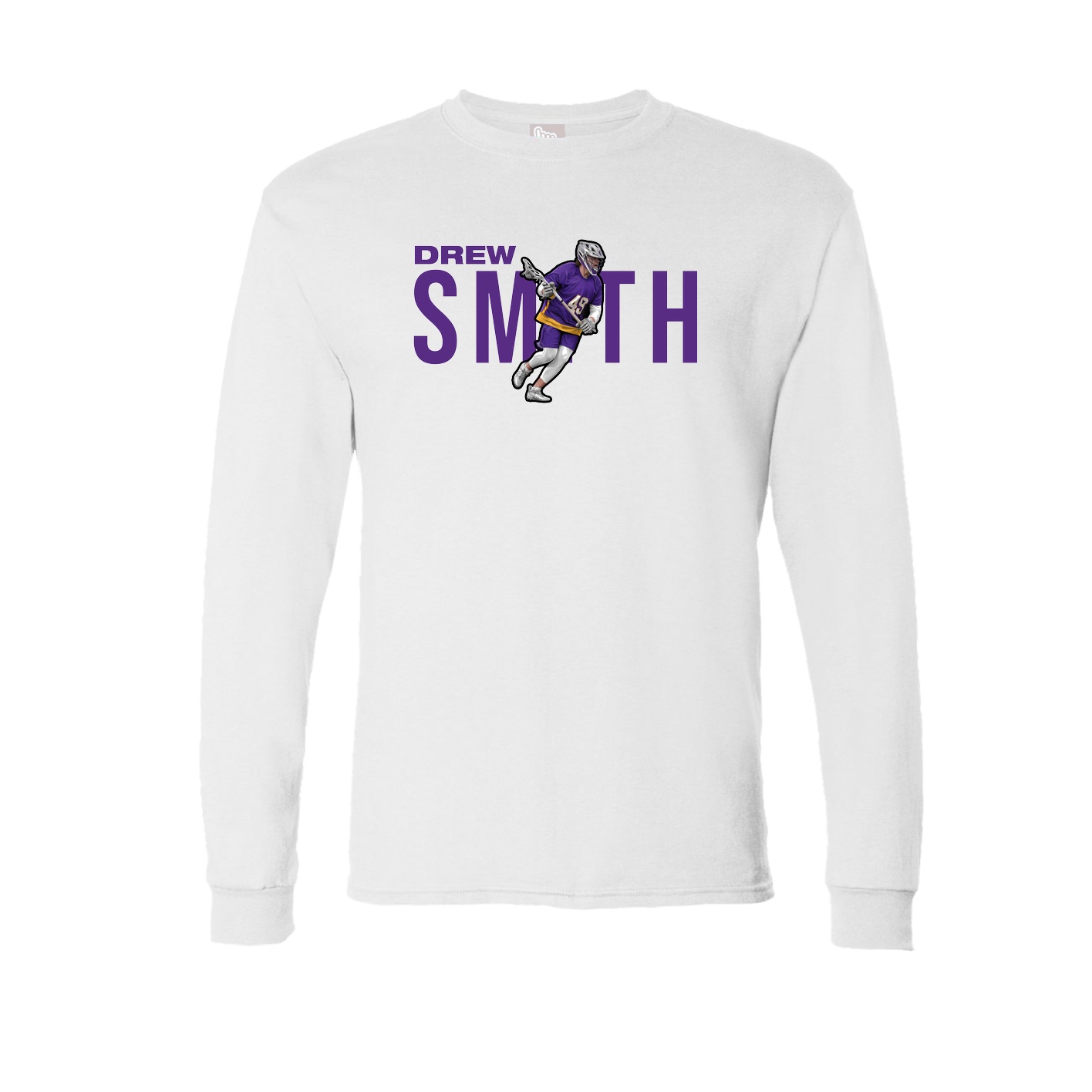 Long Sleeve Tee — Player Name in White