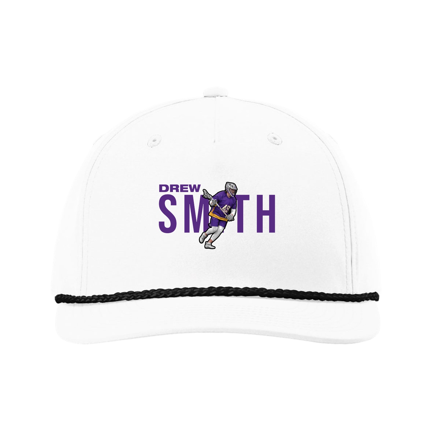 Five-Panel Classic Rope Cap — Player Name in White