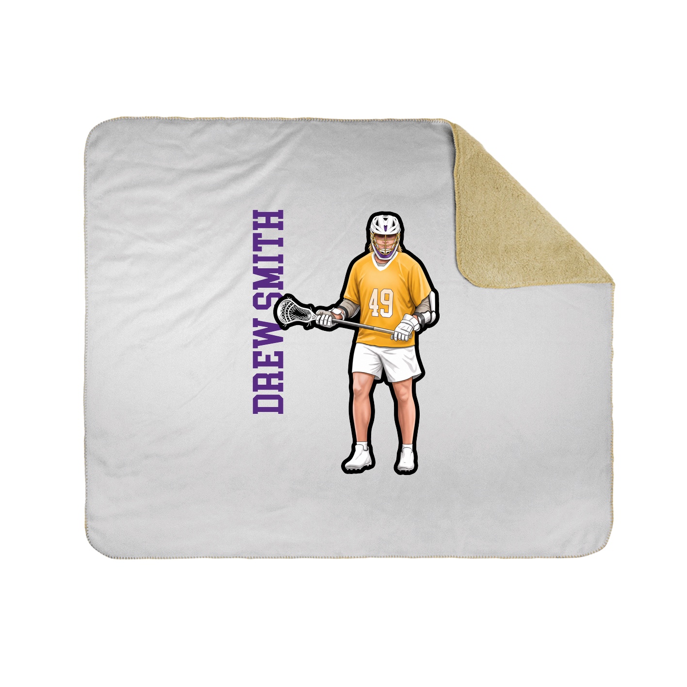 Throw Blanket — Name Vertical in White