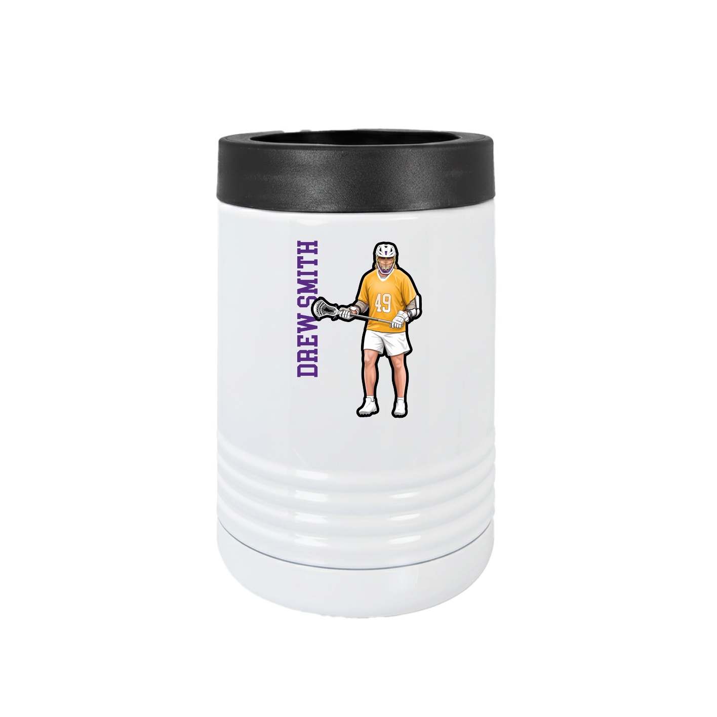 Beverage Holder — Name Vertical in White
