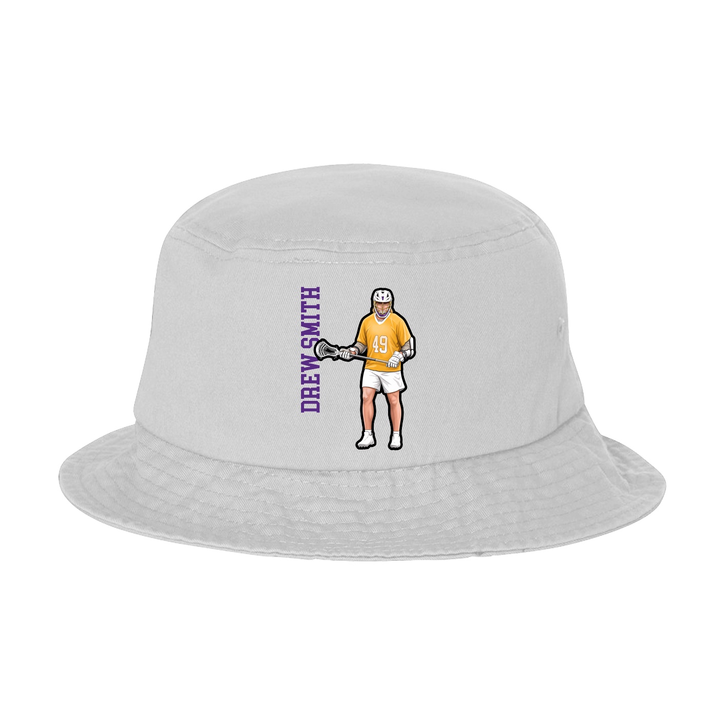 Bucket Cap — Name Vertical in White
