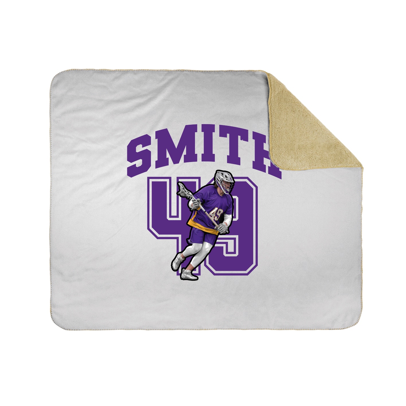 Throw Blanket — Number in White